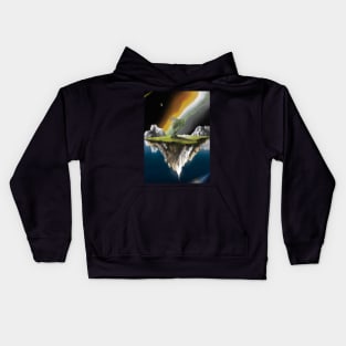 Flying Island Outer Space Kids Hoodie